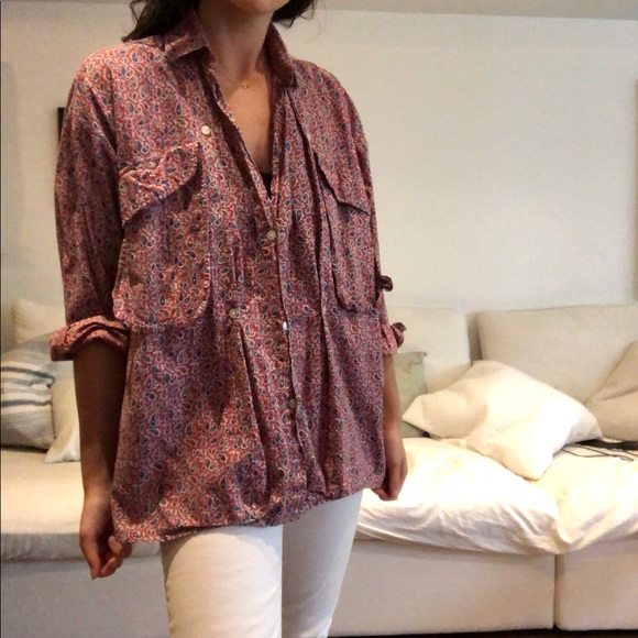 Vintage cotton paisley button down - Picture 1 of 5